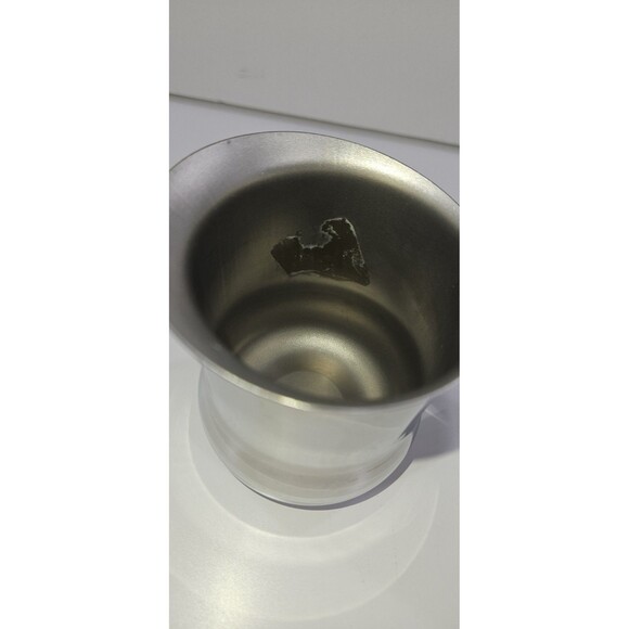 Vintage 60s 3x4" 8oz Weighted Diner Creamer Stainless Steel No Lid Frother Cup - Picture 5 of 6